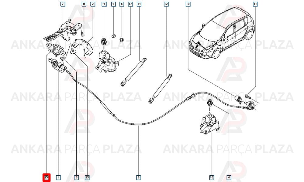 Kaput Kilit Karşılığı Scenic 3 656200015R