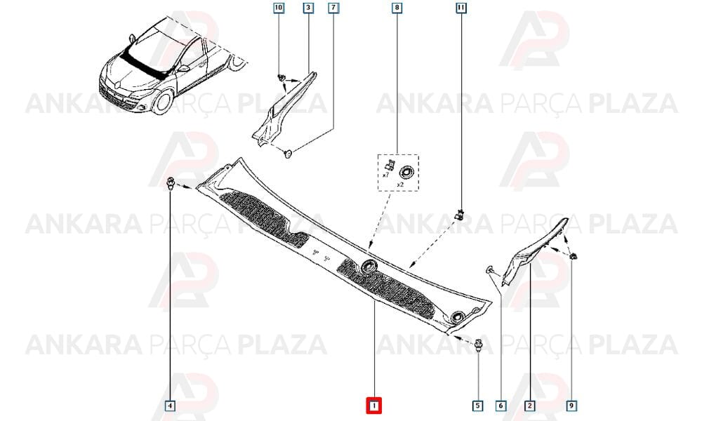 Ön Cam Izgara Bakaliti Megane 3 668110003R