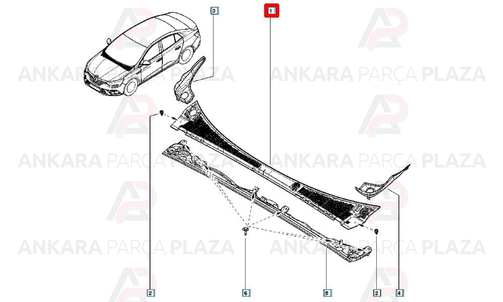 Ön Cam Havalandirma Izgarasi Fluence Megane 4 Sedan