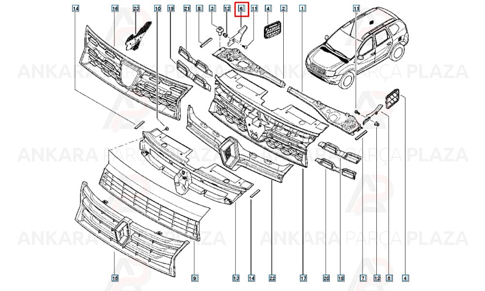 Duster 10 - 17 Ön Cam Kenar Plastiği Sağ 668220005R
