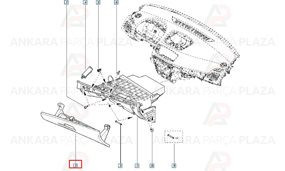 Fluence Megane 3 Torpido Kapak Kilidi Siyah Meydan