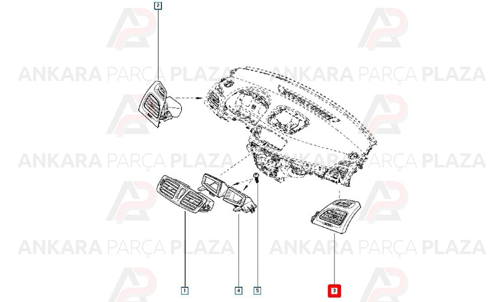Torpido Sağ Havalandırma Izgarası Renault Fluence 687606755R