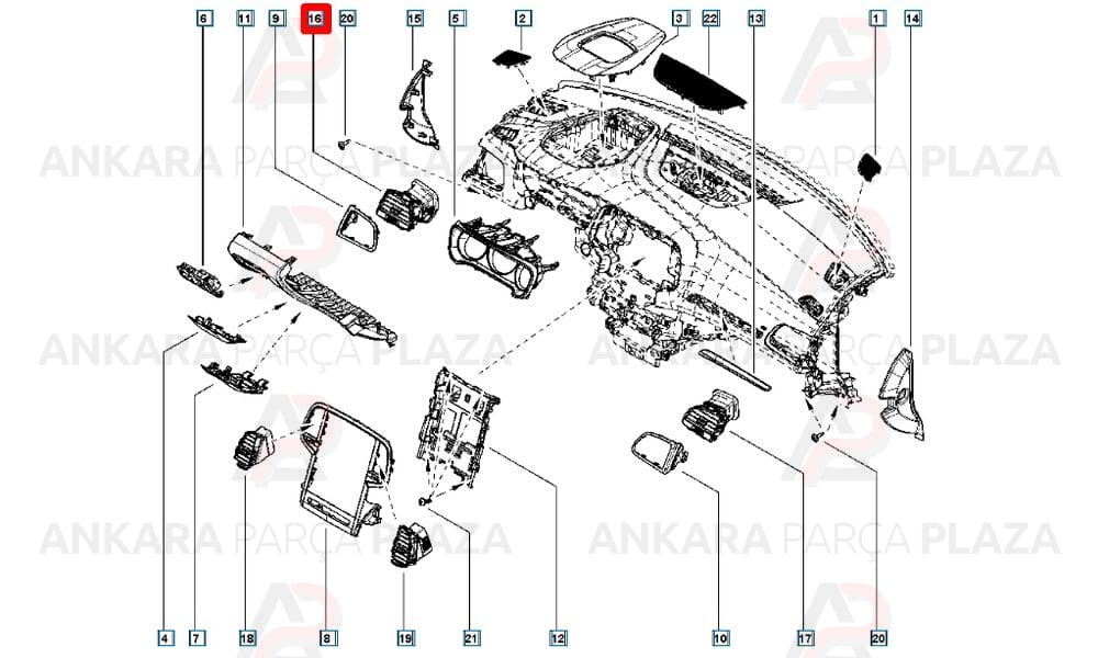 Havalandirma Izgara Sol Megane 4 Difüzör