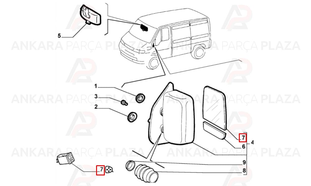 Ducato Yan Ayna Camı Sol 2002 - 2006 Meydan
