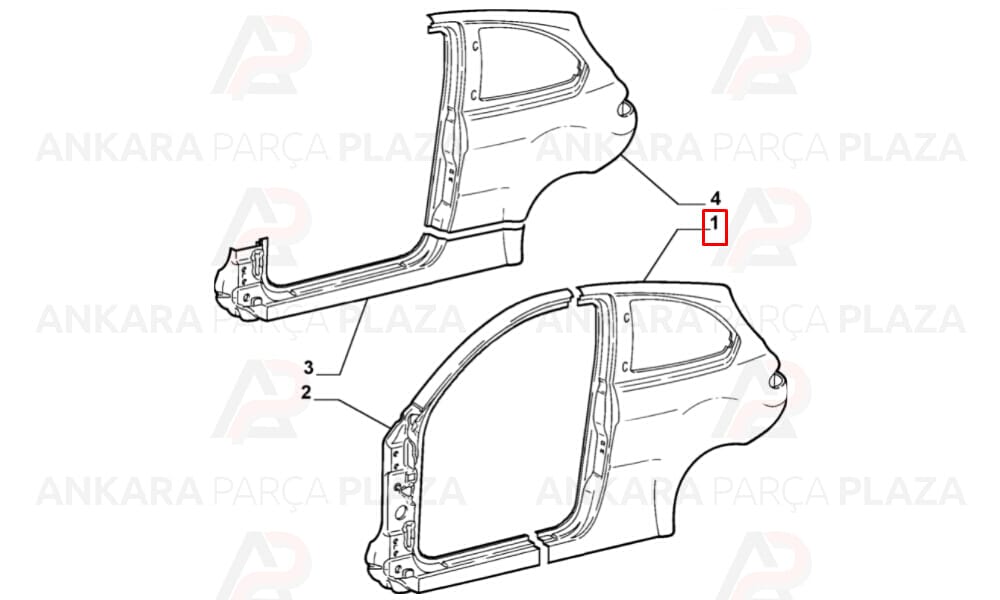 Alfa 147 Arka Çamurluk Sağ 2001 - 2005 Arası Tek Kapı Modeller Meydan