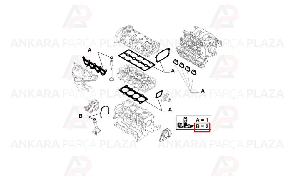 Alt Takım Conta Palio Linea Grande Punto 1,4 16V Palio Albea 1,2 16V