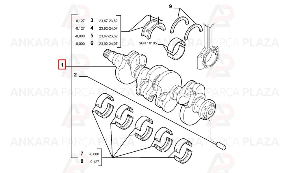 Krank Mili Fiat Albea Palio Punto Doblo > 1400 Fire Motor