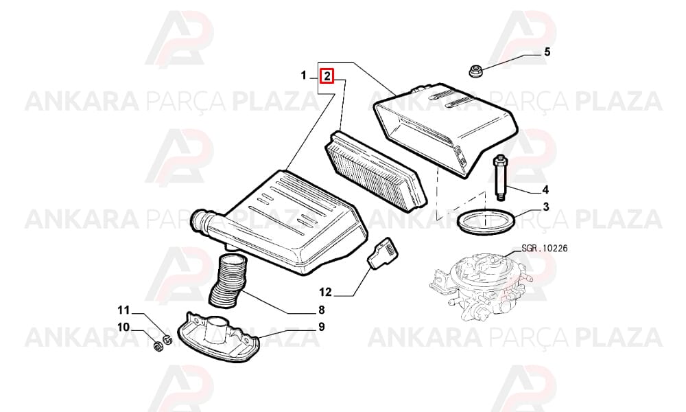 Hava Filtresi Punto 1 1.1 55S Sx Ed 94=>