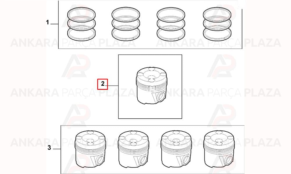 Punto Palio Albea 1.2 16V Silindir Onarım Seti (Piston, Segman) 0.60 70.80Mm Yenmak