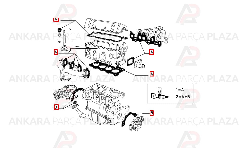 Motor Contası Takım Tipo 1,1 88 91 Uno 1,1 90 93