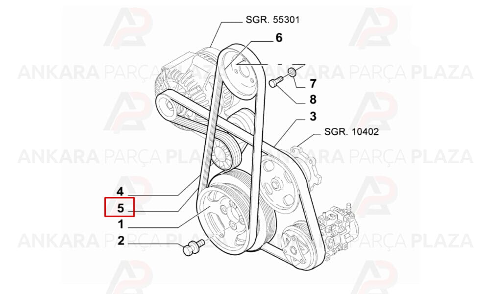 Kanallı V Kayışı Fiorino Doblo Albea Linea 1.3Jtd 4Pk1022