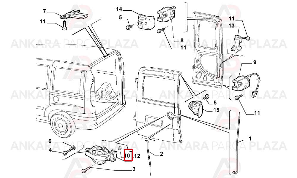 Kapı Kilit Tel Klipsi Fiat Doblo 2001-2009