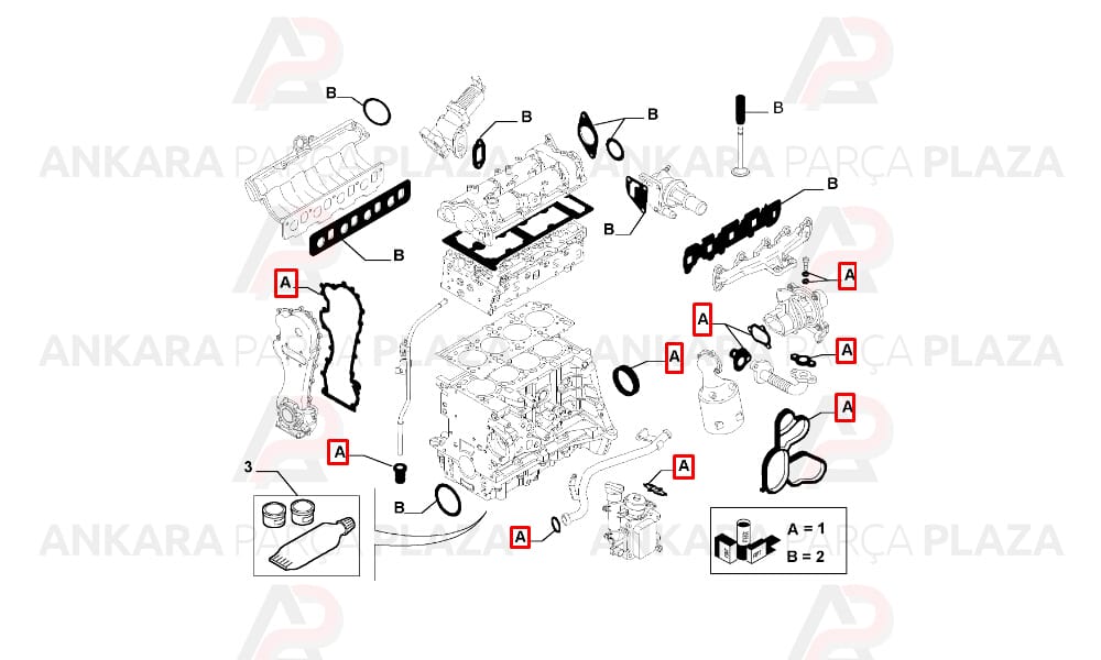 Alt Takım Contası Reinz Keçeli Albea Doblo Fiorino İdea Palio Punto Linea Corsa 1.3Mjt 188A9.000 223A9.000