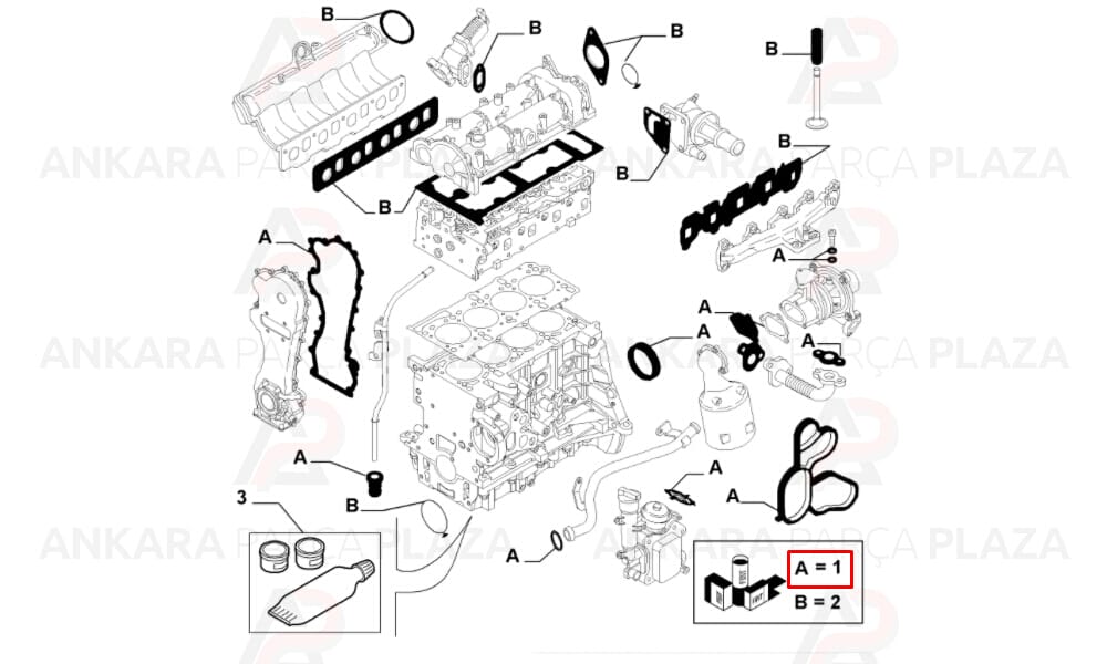 Alt Takım Contası Skt Keçeli Fiat Linea Doblo 1.3D Multijet 90Hp
