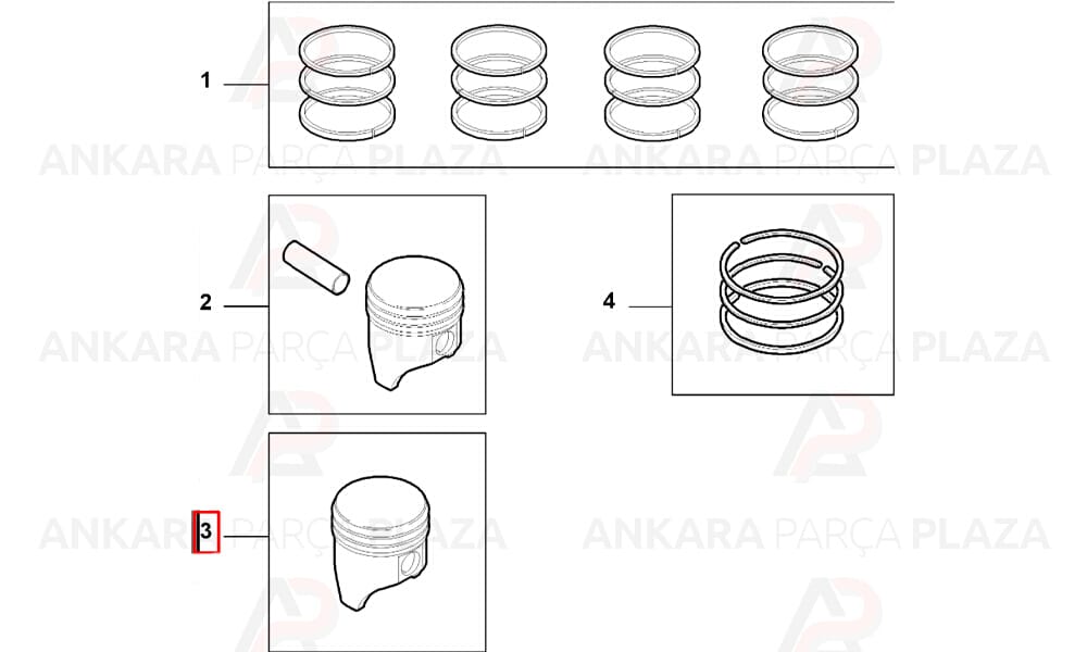 Albea Doblo İdea 1.2 8V Silindir Onarım Seti (Piston, Segman) 0.40 70.80Mm Yenmak