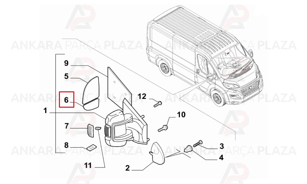 Ducato Yan Ayna Camı Sol 2007 - 2014 Meydan