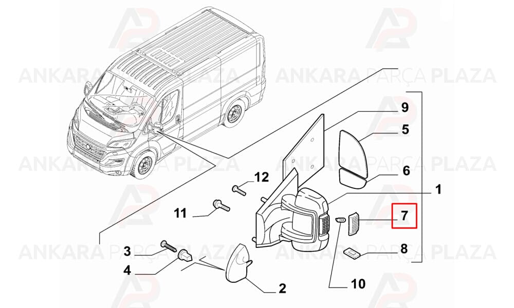 Ducato 2 - 3 Yan Ayna Sinyal Lambası Sol İthal Orijinal 71748254-1