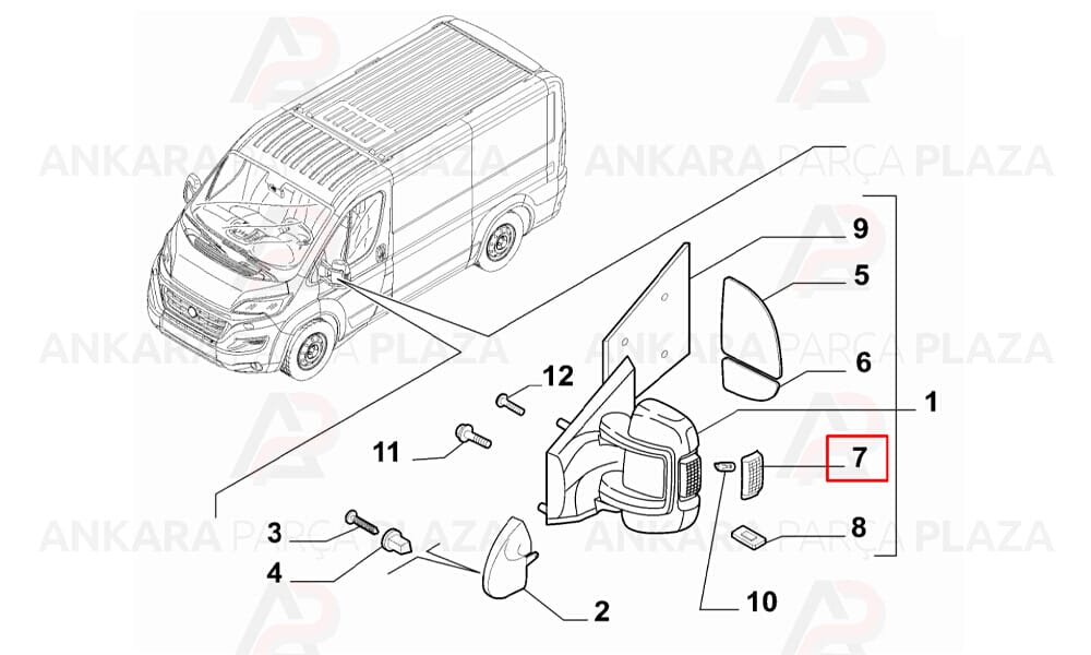 Ducato 2- 3 Yan Ayna Sinyal Lambası Sağ İthal Orijinal 71748255-1