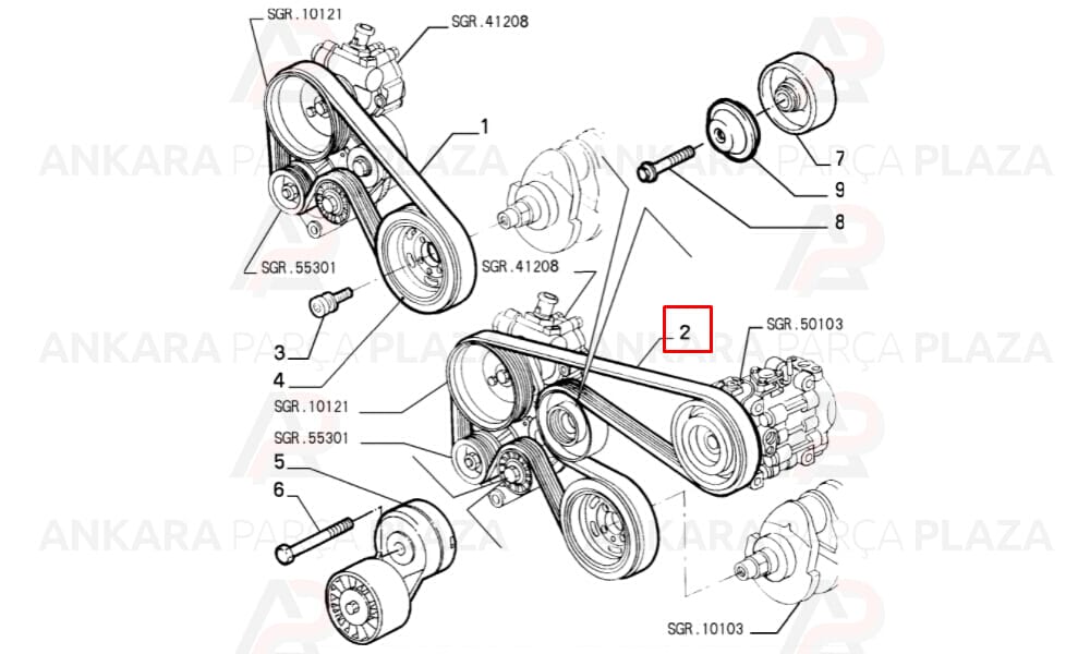 Alfa 145, 146, 147, 156 Kanallı Kayış 6Pk1853 Gates