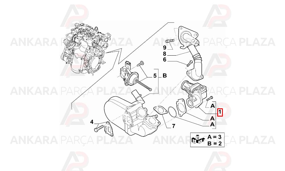 Doblo 2010 ->, Grande Punto 06>, Punto Evo 2010> 1.3 Jtd Egr Valfi Pierburg