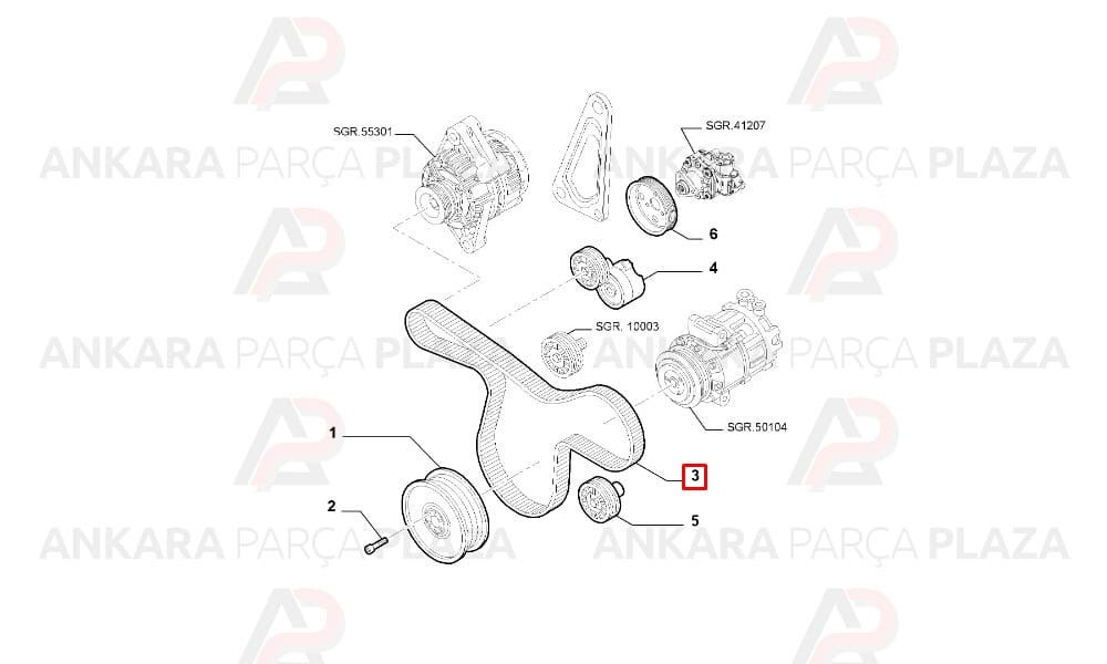 Alfa 159 Kanallı Kayış 1.9 Jtd 6Pk1745 Aba