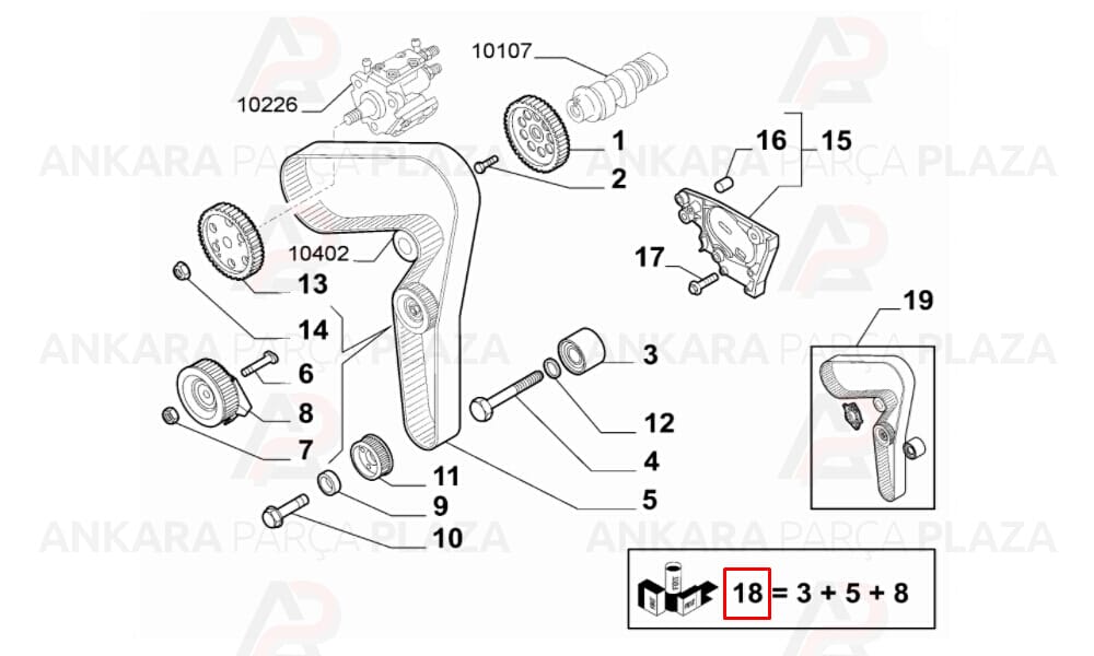 Bravo Egea Doblo 3 Linea Bravo 1.6Mjt Triger Kayış Seti 194X240 Aba