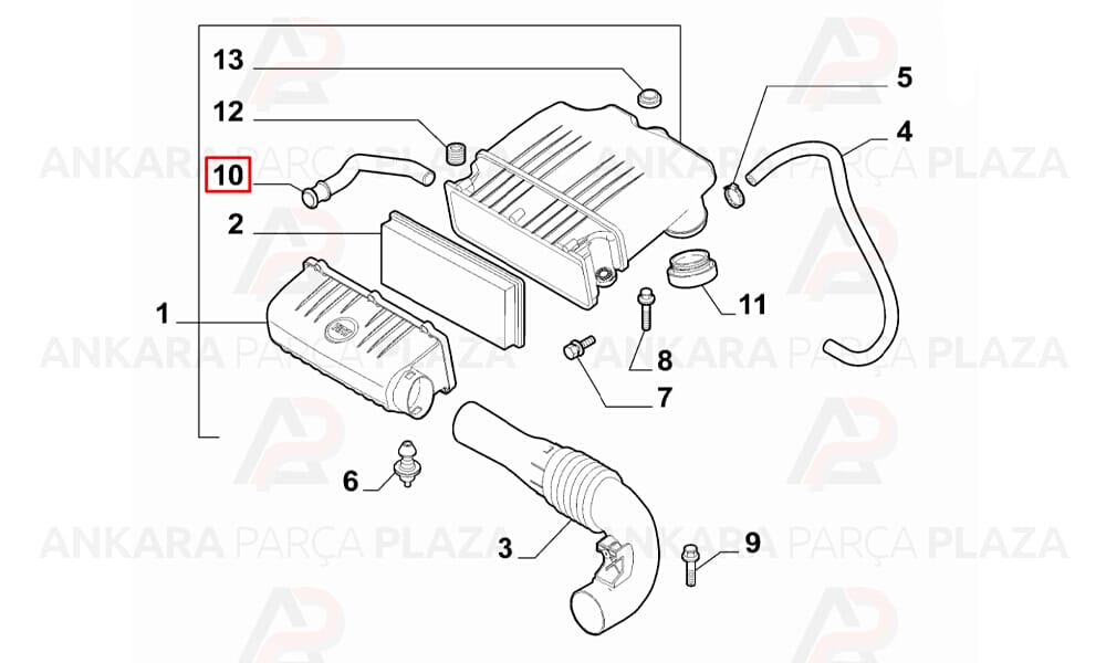 Hava Filtre Hortumu Fiat : Doblo, Linea, Albea, Fiorino 1.4 8V