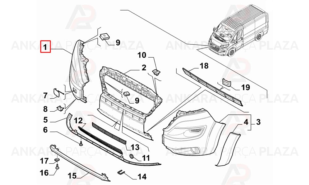 Ducato Ön Tampon Köşe Sağ 2014 - 2020 Meydan