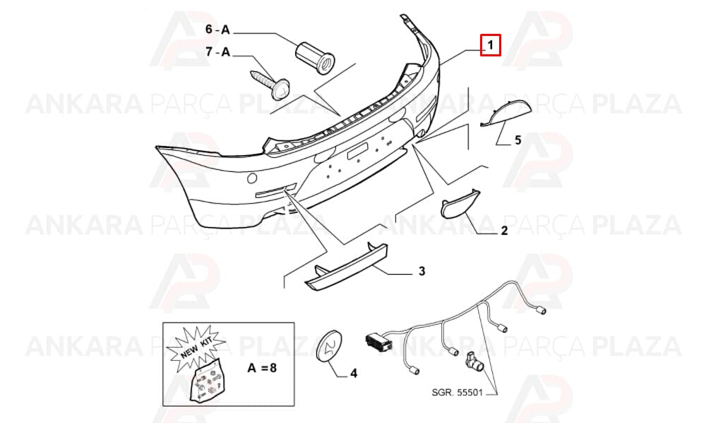 Alfa 147 2005 - 2010 Arka Tampon Meydan