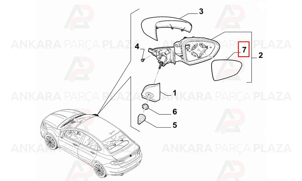 Egea Yan Ayna Camı Sol 2015 Sonrası Dega