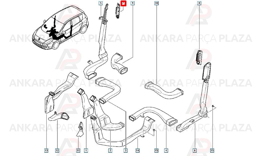 Sağ Arka Havalandırma Izgarası Scenic 3 734500001R