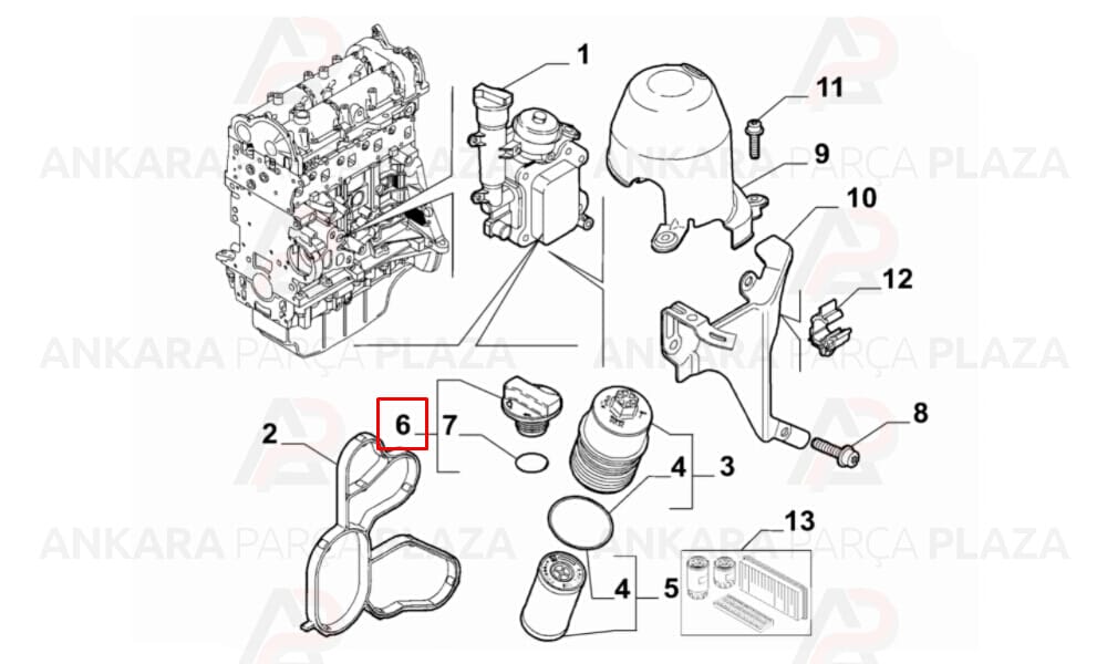 Motor Yağ Dolum Kapağı Doblo 1,3 Mjt
