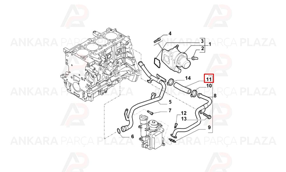 Egea Doblo Albea Linea 1.3Mjt Su Pompa Hortumu Ucpa