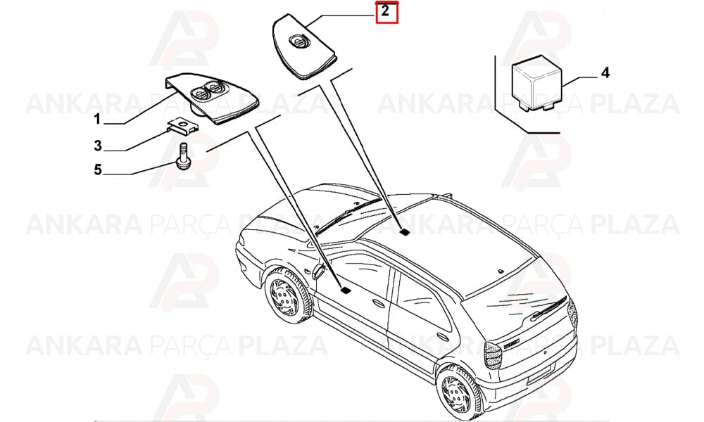 Albea, Palio Cam Kaldırma Anahtarı Sağ 6 Fiş Mavi Tekli Seger