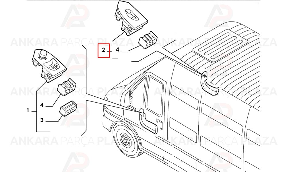 Fiat Ducato 2 Cam Açma Düğmesı Sağ Mcar