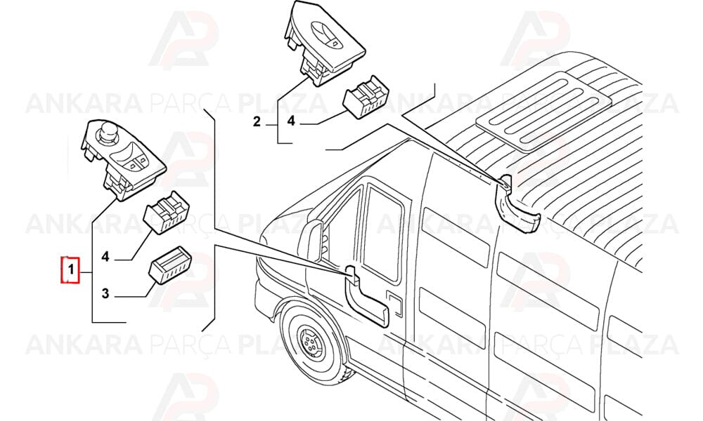 Fiat Ducato 2 Cam Açma Düğmesı Sol Mcar