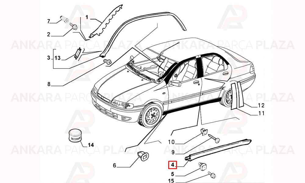 Albea 02 - 05 Marşbiyel Plastiği Sağ 735318733
