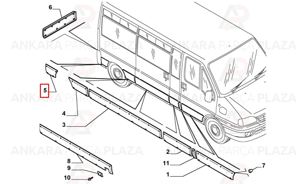 Ducato 97-02 Arka Çamurluk Ağzı Plastiği Sol Meydan