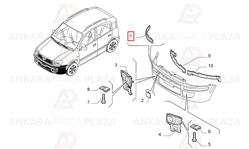 Panda Tampon Bandı Ön Sağ 2004 - 2012 Meydan