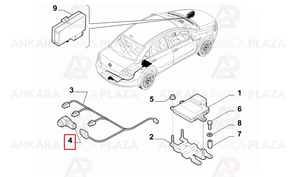 Park Sensörü Fiat Linea Bravo Fiorino Doblo Ducato