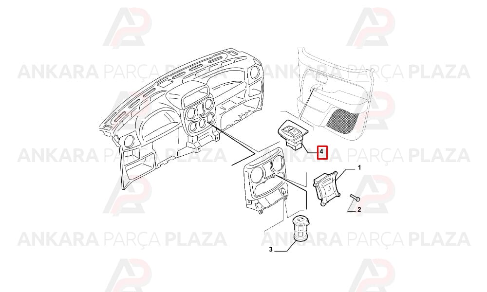 Fiat Doblo 2 Sol Cam Açma Anahtarı Mcar