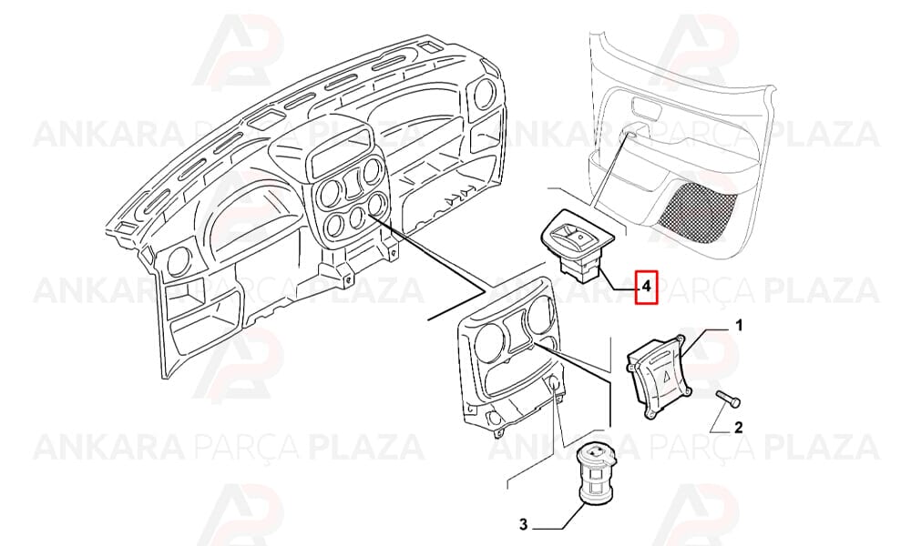 Fiat Doblo 2 Sağ Cam Açma Anahtarı Mcar