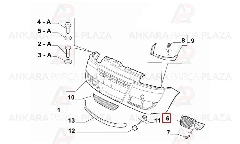 Doblo Sis Farı Kapak Plastiği Ön Sağ Sissiz 2006 Sonrası Pleksan