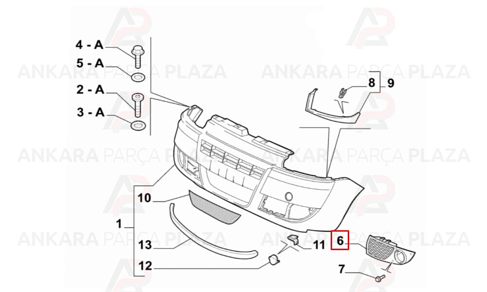 Doblo Sis Farı Kapak Plastiği Ön Sol Sissiz 2006 - 2010 Meydan