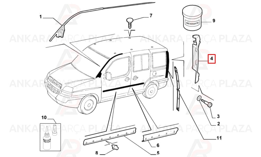 Doblo 2 Stop Lambası Yuva Plastiği Tek Kapı Sağ 2006 - 2010 Meydan