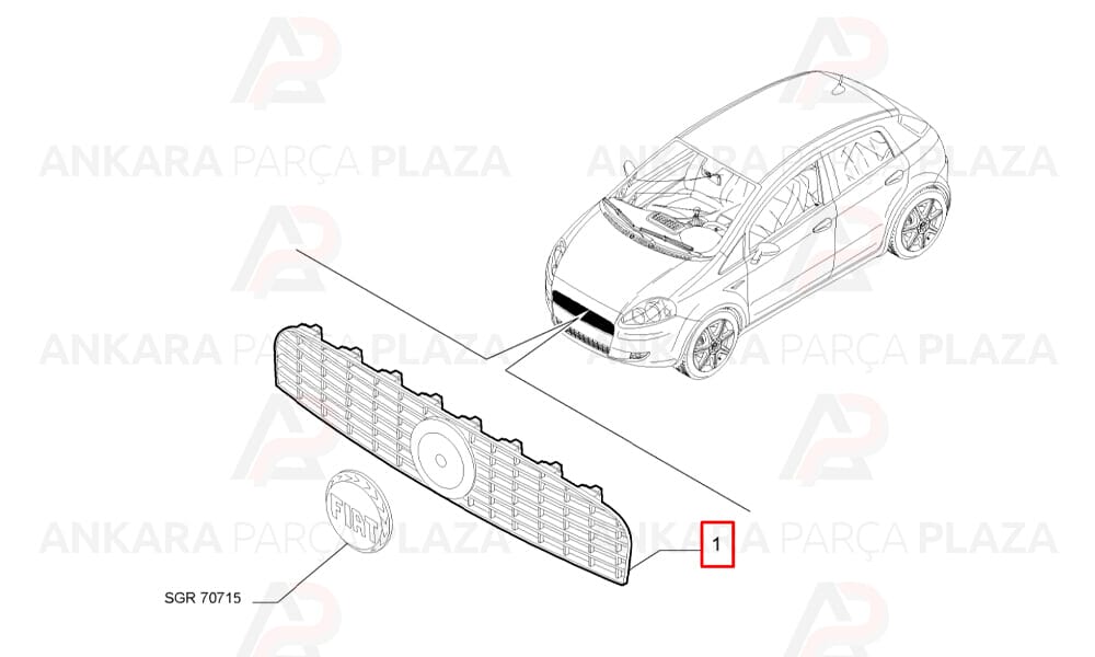 Grande Punto 06 - 12 Ön Panjur Siyah 735419124
