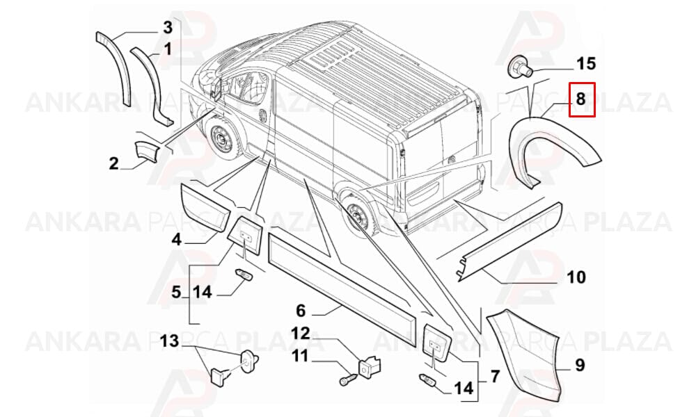 Fiat Ducato 07 14 Arka Çamurluk Ağzı Plastiği Sol Dodik Meydan