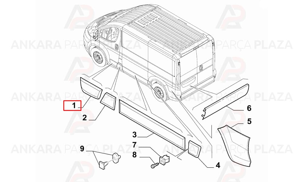 Fiat Ducato 07 - 14 Ön Kapı Bandı Sağ Meydan