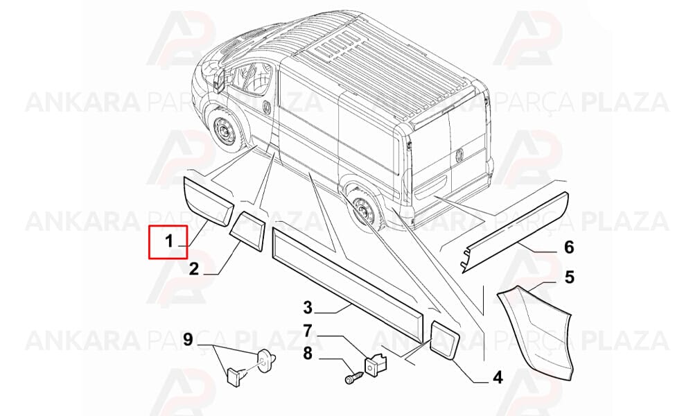 Fiat Ducato 14-20 Ön Kapı Bandı Sol Meydan