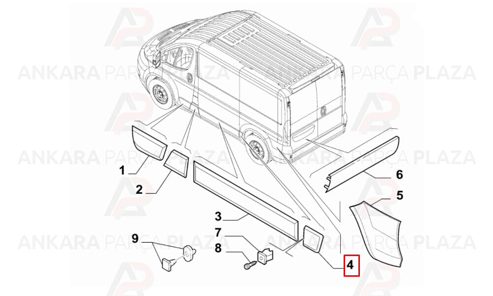 Ducato 07 14 Arka Çamurluk Bandı Ön Taraf Sol Deliksiz Meydan